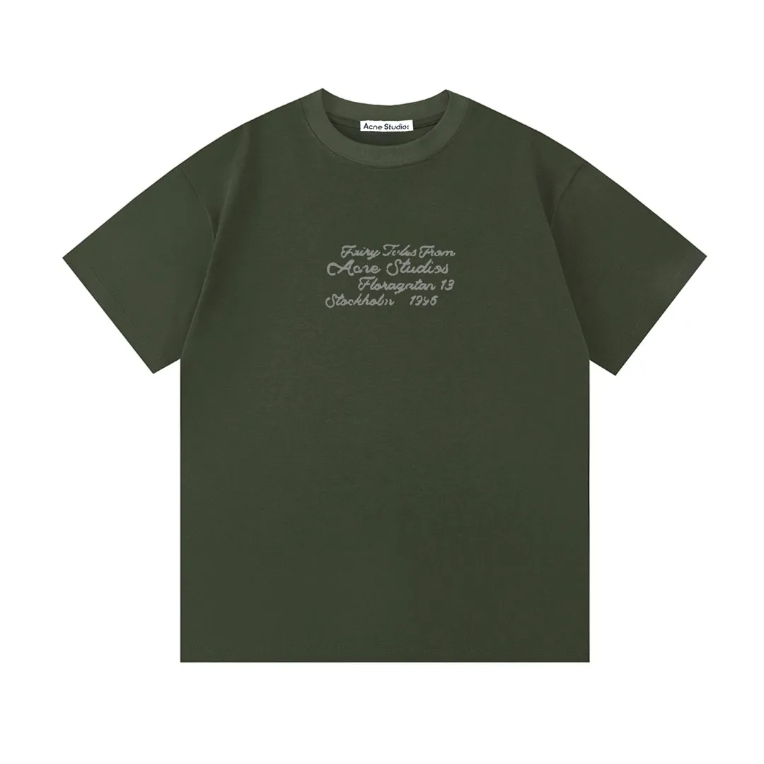 Acne Studios New Arrival logo Same Style t 100％ 32 ： Green Size：XS S M L